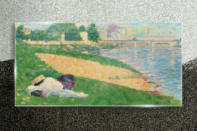 Summer laziness by the water Wall art on glass