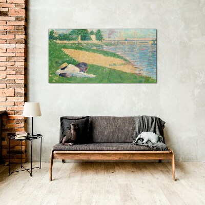 Summer laziness by the water Wall art on glass