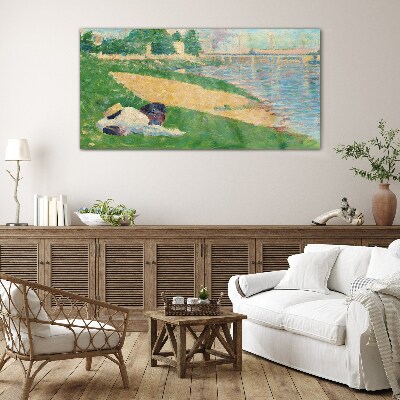 Summer laziness by the water Wall art on glass