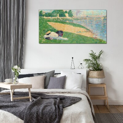 Summer laziness by the water Wall art on glass