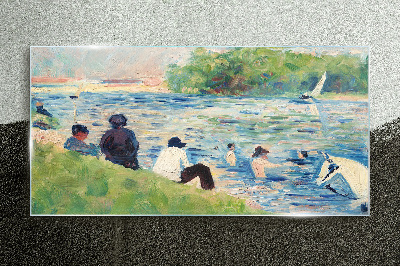 A summer day on the river Glass art print
