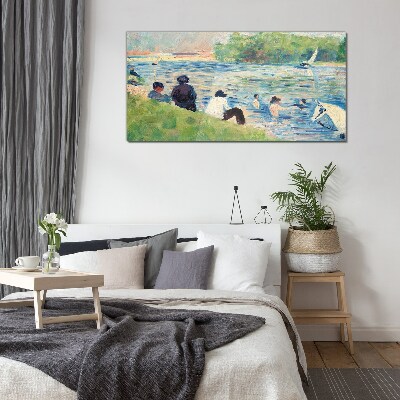 A summer day on the river Glass art print
