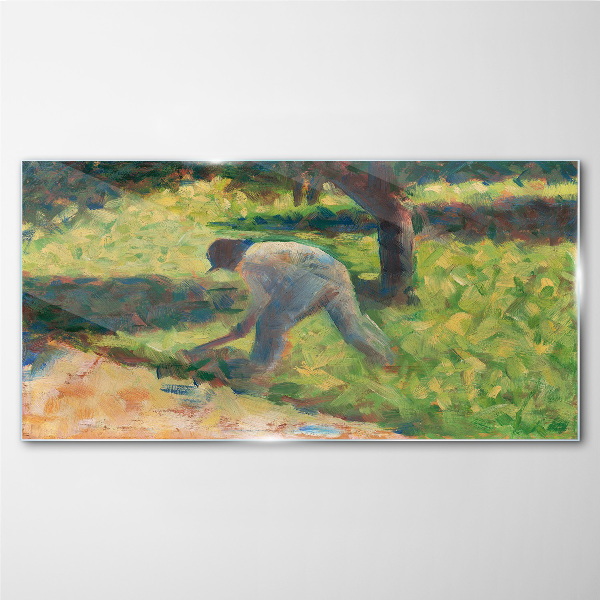 Working in the garden Wall art on glass