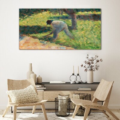 Working in the garden Wall art on glass