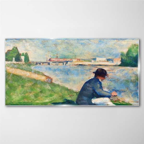 A peaceful landscape by the river Wall art on glass