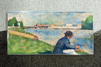 A peaceful landscape by the river Wall art on glass