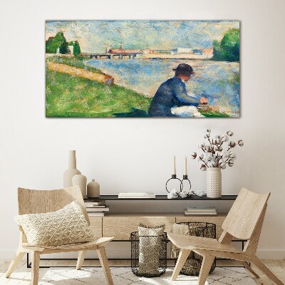 A peaceful landscape by the river Wall art on glass
