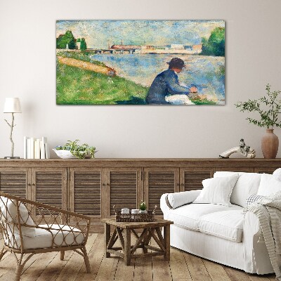 A peaceful landscape by the river Wall art on glass