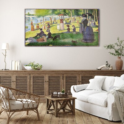 Sunday afternoon by the river Wall art on glass