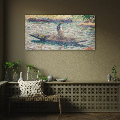 Sailor on the river Glass art print