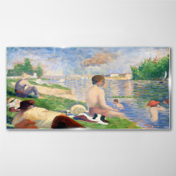 Summer relaxation by the water Wall art on glass