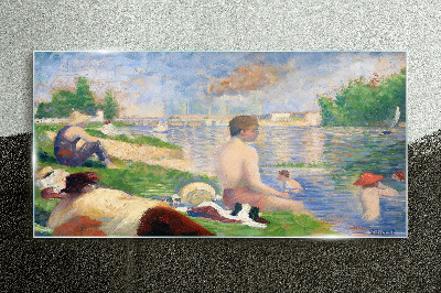 Summer relaxation by the water Wall art on glass