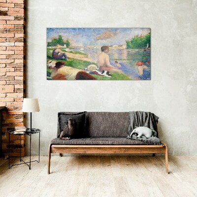 Summer relaxation by the water Wall art on glass