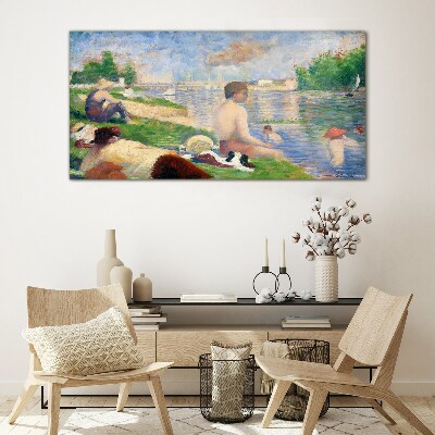 Summer relaxation by the water Wall art on glass