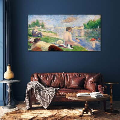 Summer relaxation by the water Wall art on glass