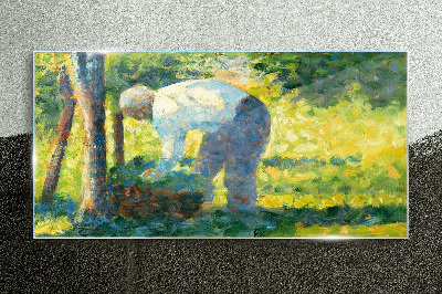 Working in the garden Wall art on glass