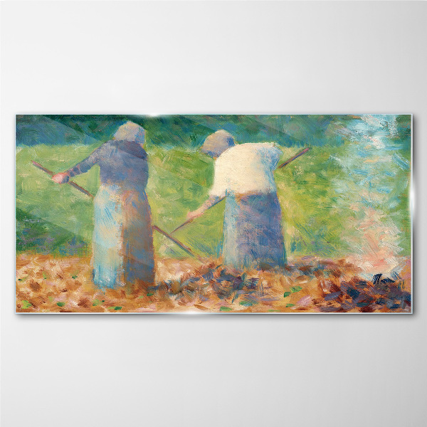 Women working in the garden Wall art on glass