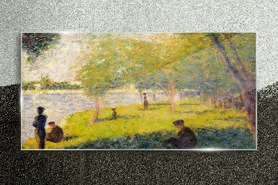 A summer day on the river Glass art print