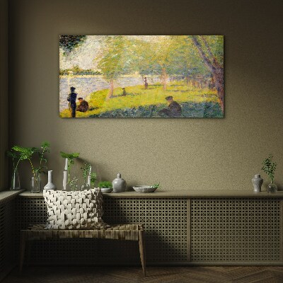 A summer day on the river Glass art print