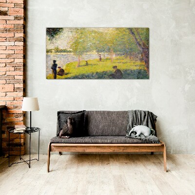 A summer day on the river Glass art print