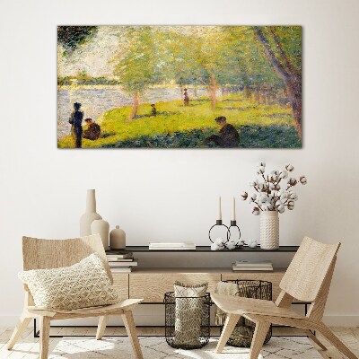 A summer day on the river Glass art print
