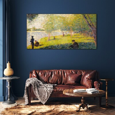 A summer day on the river Glass art print