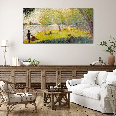 A summer day on the river Glass art print