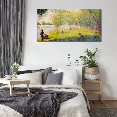 A summer day on the river Glass art print