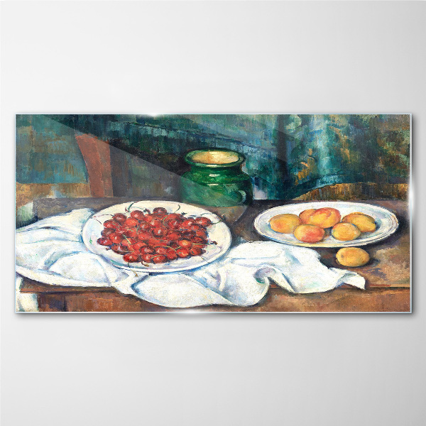 Still life with fruit Glass art print
