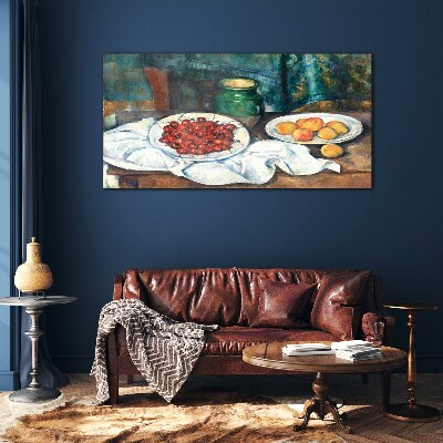 Still life with fruit Glass art print