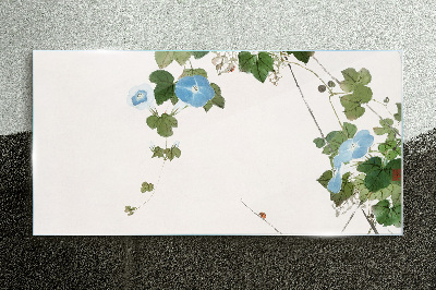Floral motif in delicate shades Glass art print