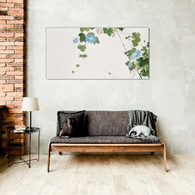 Floral motif in delicate shades Glass art print
