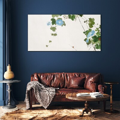 Floral motif in delicate shades Glass art print