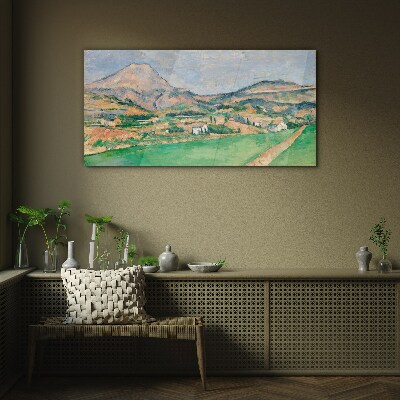 Mountain landscape Wall art on glass