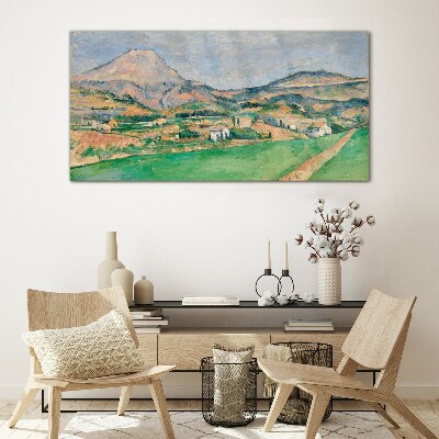 Mountain landscape Wall art on glass