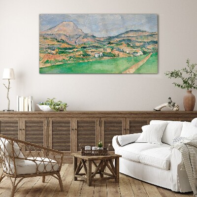 Mountain landscape Wall art on glass