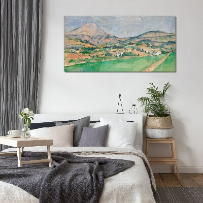 Mountain landscape Wall art on glass