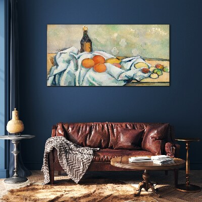 Still life with fruit Glass art print