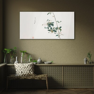 Floral composition in delicate shades Wall art on glass