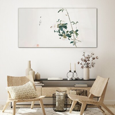 Floral composition in delicate shades Wall art on glass