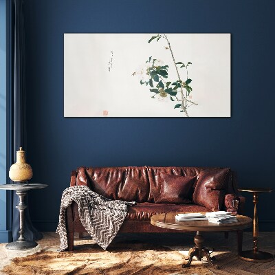Floral composition in delicate shades Wall art on glass