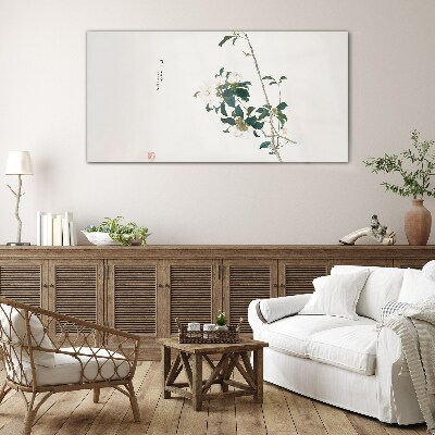 Floral composition in delicate shades Wall art on glass