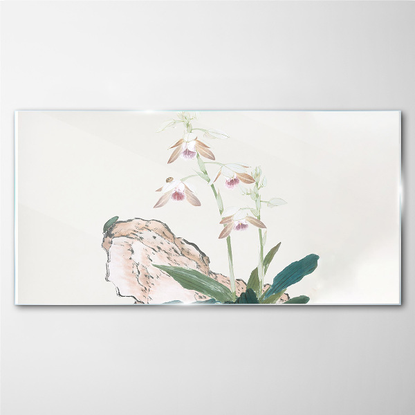 Flowers against the backdrop of nature Glass art print