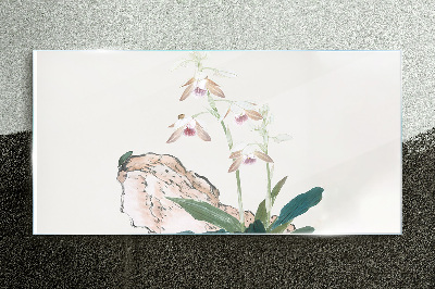 Flowers against the backdrop of nature Glass art print