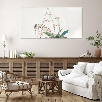 Flowers against the backdrop of nature Glass art print