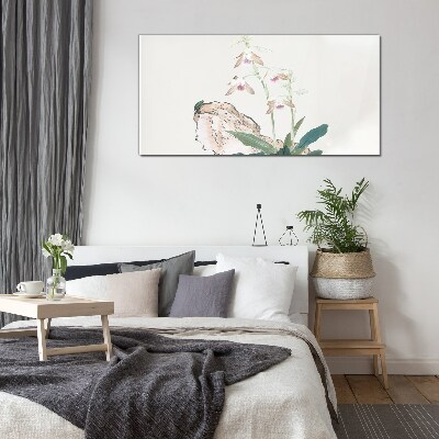 Flowers against the backdrop of nature Glass art print
