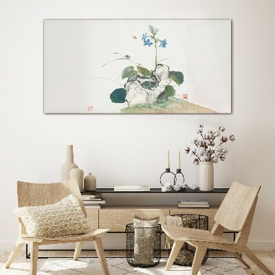 Insects and flowers ju lian Glass Wall Art