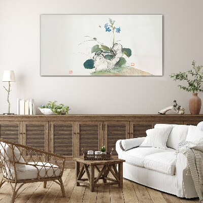 Insects and flowers ju lian Glass Wall Art