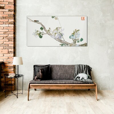 Insects and flowers ju lian Glass Wall Art