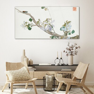 Insects and flowers ju lian Glass Wall Art